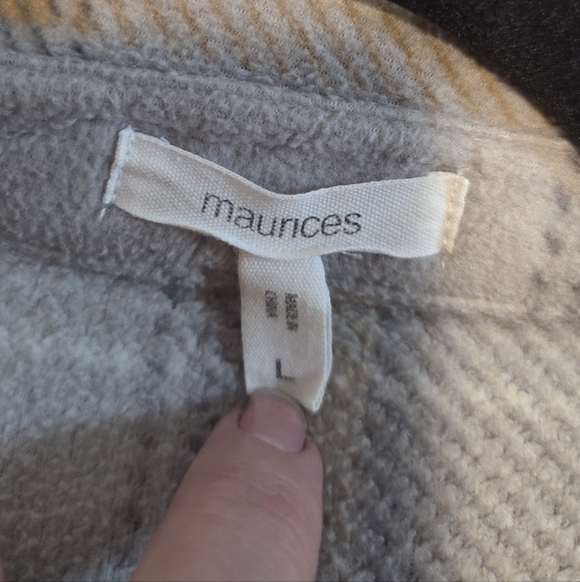 Maurices Plaid Button Down Size L Dusty Blue, Cream - Picture 5 of 6